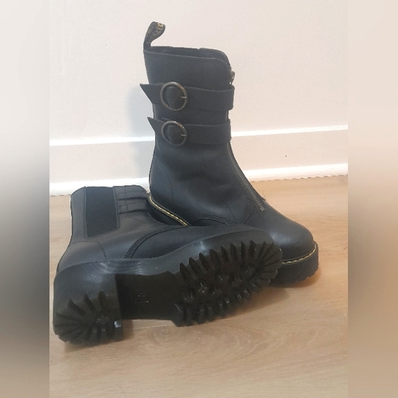 Dr.Martens boots black platform boots doc martens buckle boots - Picture 2 of 4